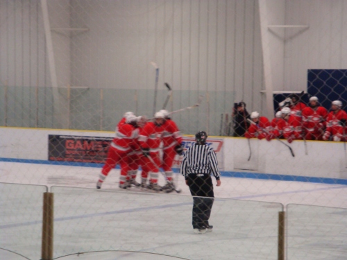 Catholic Memorial players celebrate after the teams second goal